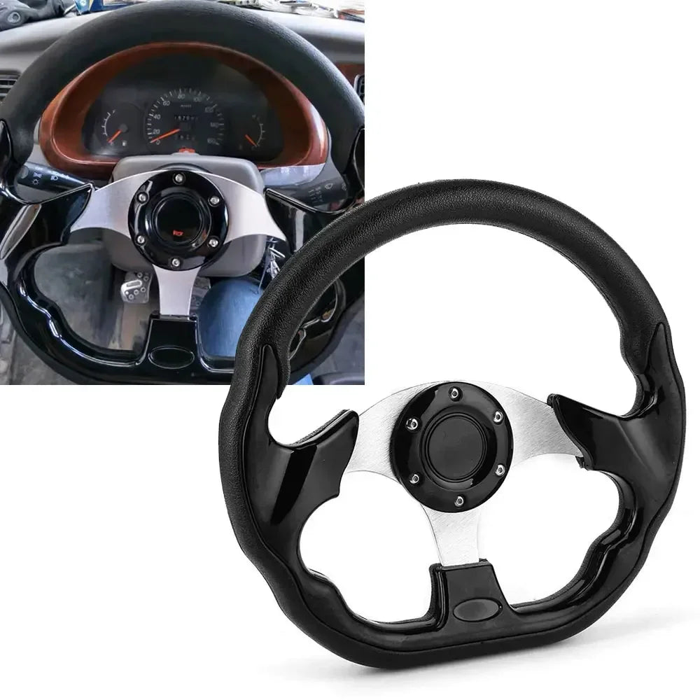 Universal 13-inch racing steering wheel with PU and aluminum drift design. No brand mention for a clean alt text.