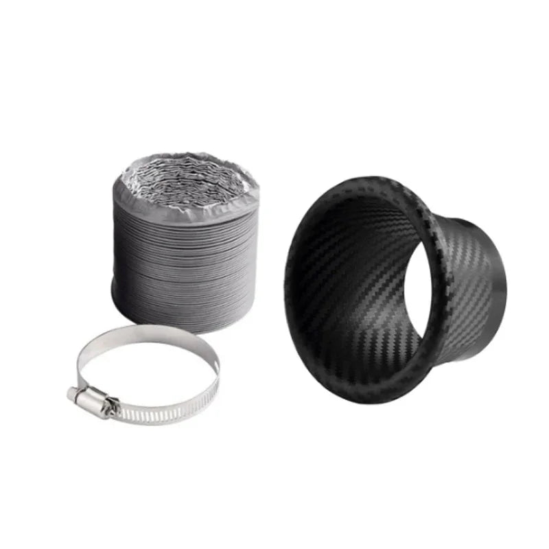 'Universal carbon fiber air intake kit with high-flow turbo inlet — enhances performance and aesthetics.'