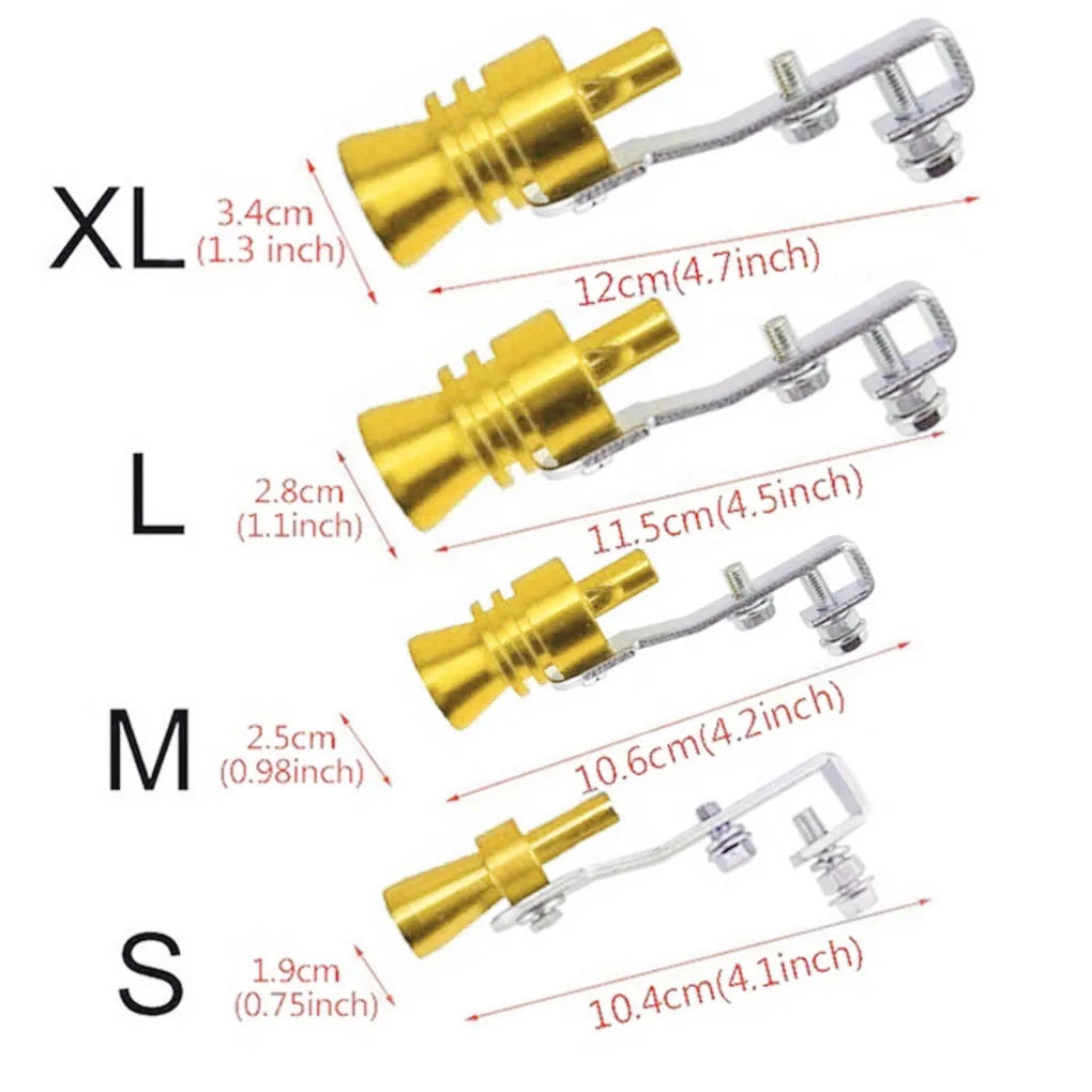 Three BMW car exhaust simulator nozzles (S/M/L/XL sizes) included in each purchase.