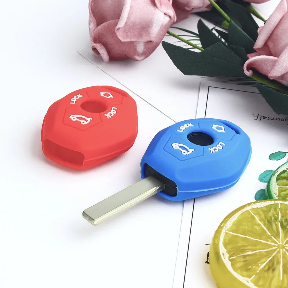 KEYYOU Silicone Remote Key Case Cover for BMW (1998–2005, 3 Buttons) - JustUsRacers