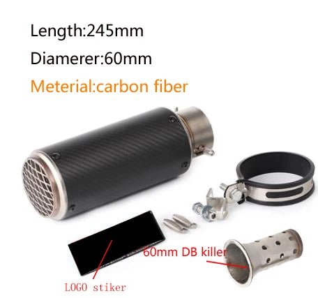 Two Universal GP Carbon Exhaust pipes for Suzuki GSX-S1000 / Versys motorcycles.