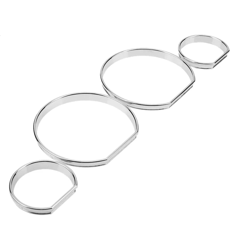 4PCS Chrome Gauge Dash Dial Rings Bezel Trim Speedometer AC for BMW E46 Dashboard Decoration Car Styling Cover Car Accessories - JustUsRacers
