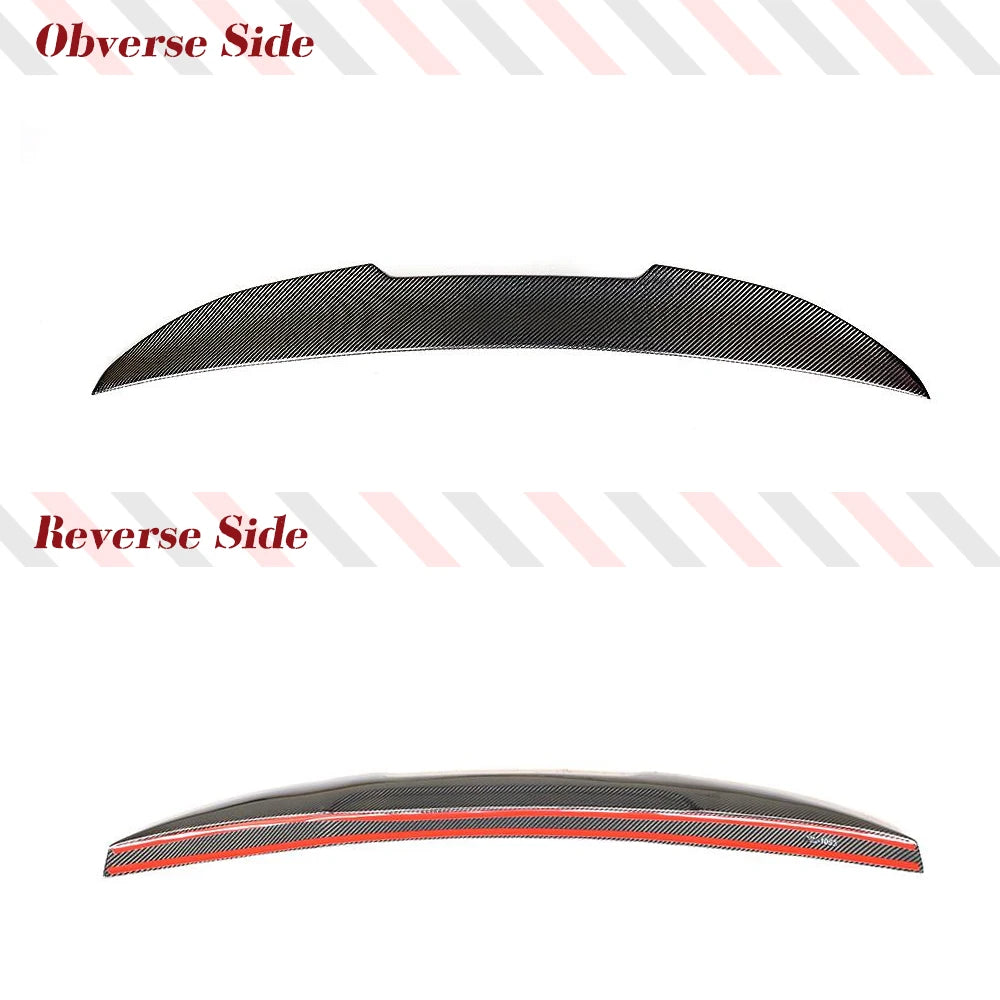 Carbon Fiber Highkick Trunk Spoiler for BMW E46 Sedan (1998-2005). Enhances vehicle's aerodynamics and adds sporty look.