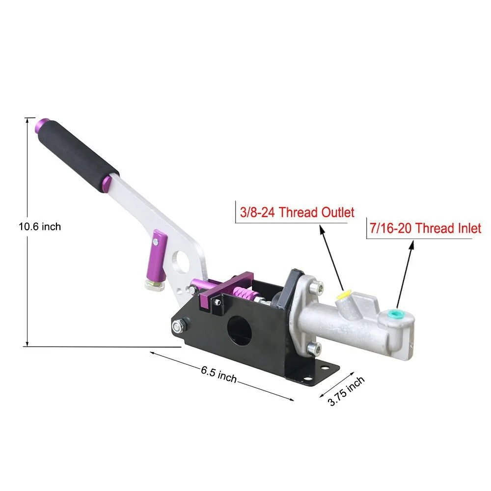 "Universal hydraulic handbrake with drawing tool attachment."

or

"Horizontal racing e-brake featuring detachable drawing to