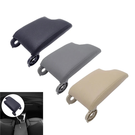 BMW E46 left driver-side fiber leather center console armrest — fits select models. Not a universal car seat headrest accesso