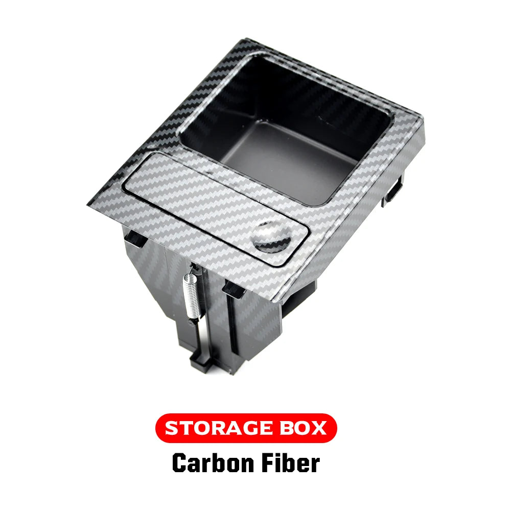 Carbon fiber BMW E46 cup holder and coin tray for select models (1999-2006).