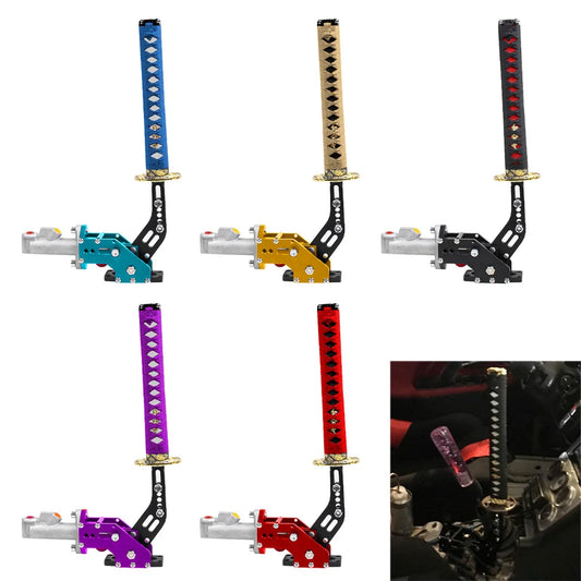 "Samurai Sword Drift handbrake in four colors: hydraulic racing e-brake for universal use."