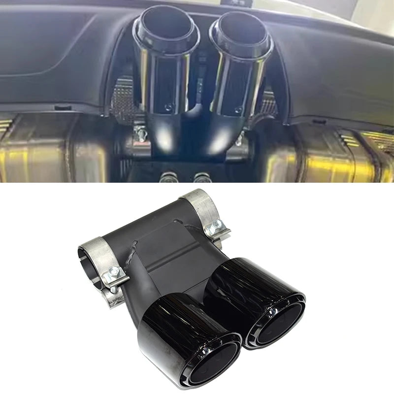 "Dual outlet Porsche Cayman/Boxster exhaust tip (987/981/718, 2009-2024)"