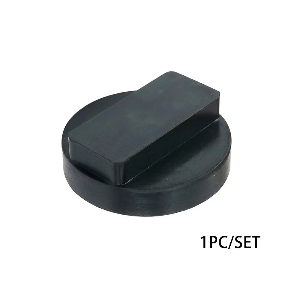 Black round knob for BMW E46 jack stand, enhances grip and protection.
