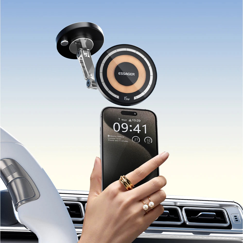 Essager 15W Magnetic Wireless Car Phone Holder - JustUsRacers