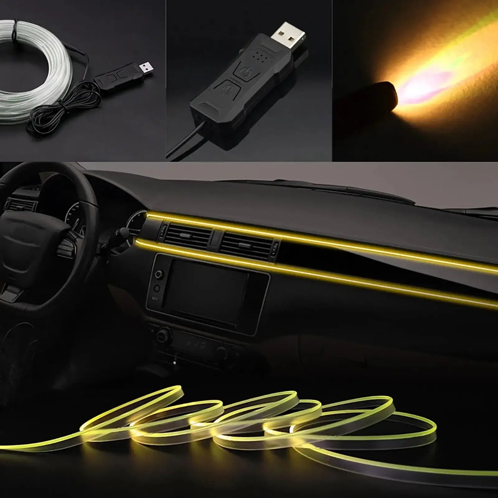 RGB Car Interior Ambient LED Light Strip (2–5M) - JustUsRacers