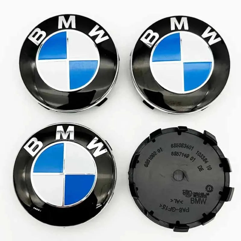 Set of 4 BMW wheel center caps (Sizes: 56mm, 68mm) - Replace worn or missing caps on your BMW wheels.