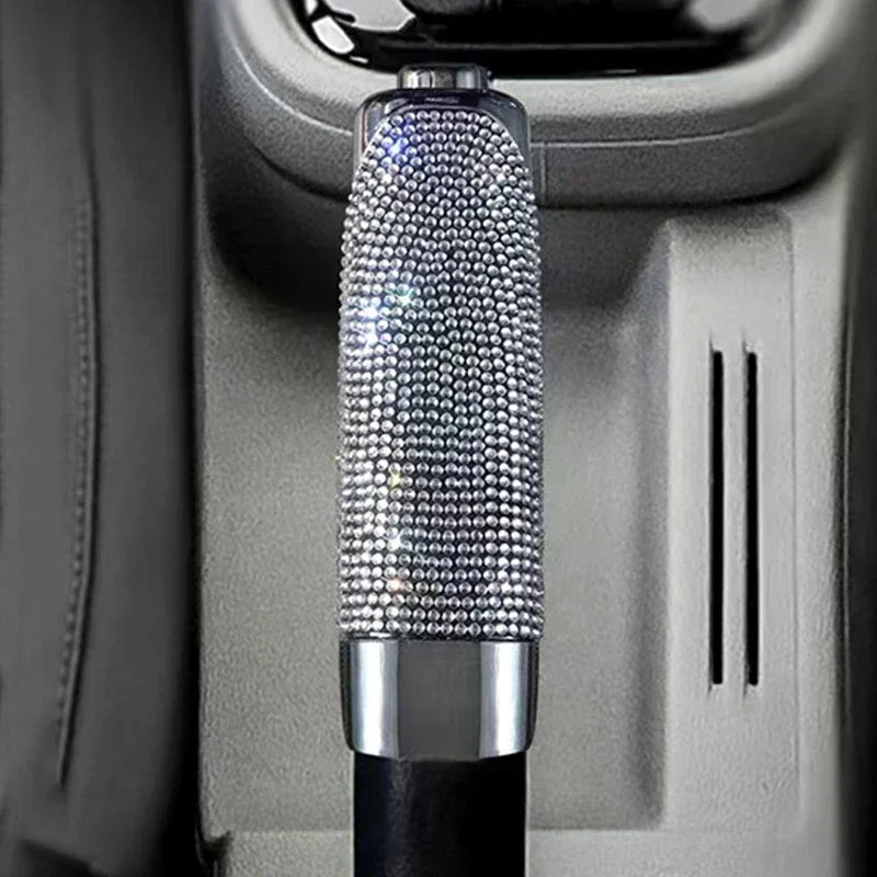 Universal fit Diamond handbrake cover enhancing dashboard appearance.
