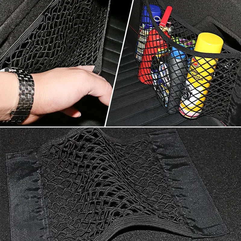 Universal Car Double Mesh Trunk Storage Net - JustUsRacers