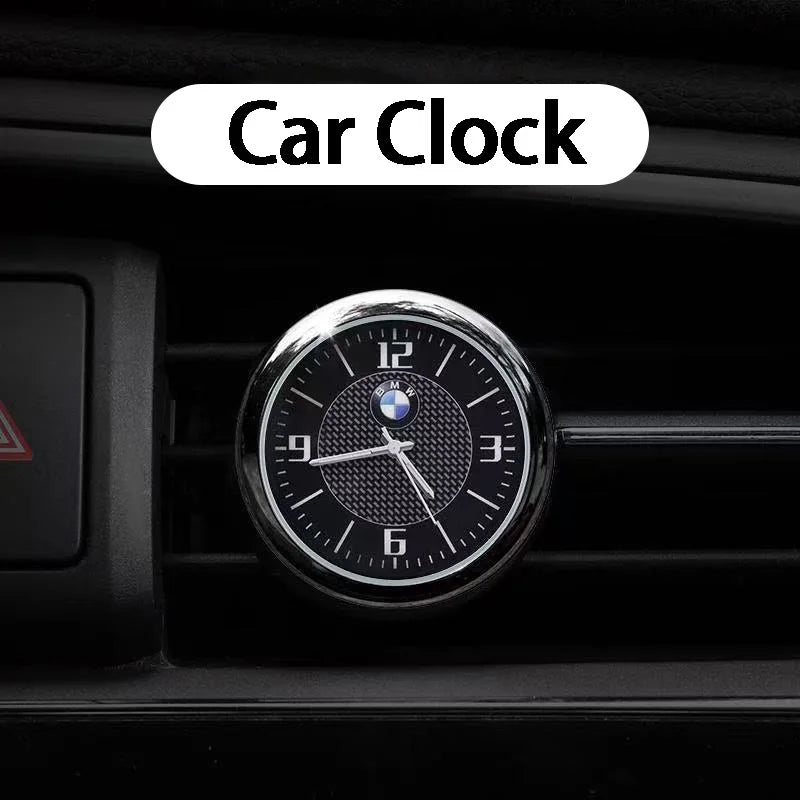 Quartz clock with Luminous numbers on BMW center console, mounted near air conditioner vent. Fits E36, E39, E46, E90, F30, F1