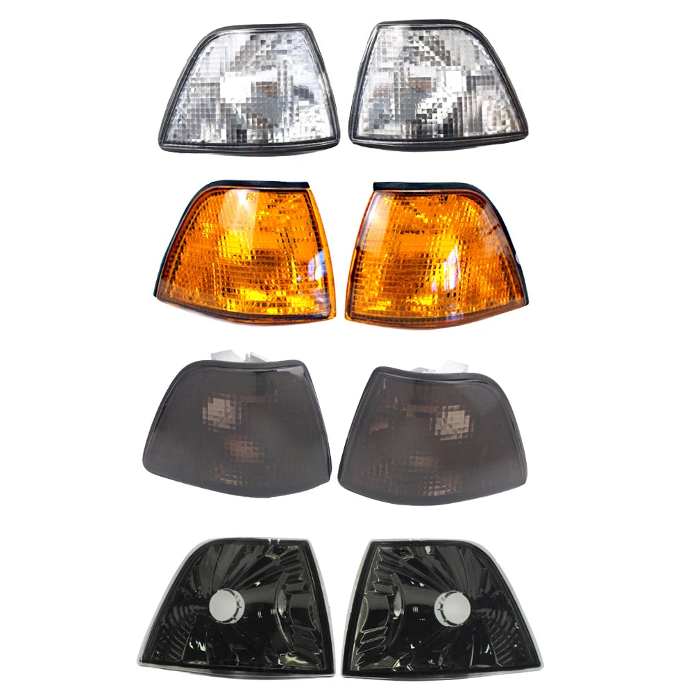 "BMW E36 4-door corner lights (Pair, LED-ready): Replacement for 1992-1998 models."
