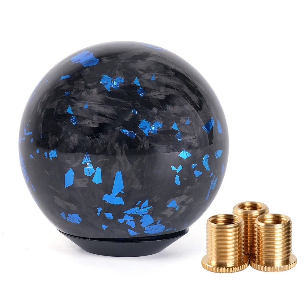 Black and blue marble shift knob with gold hardware. Fits manual/auto (SFN165). Carbon fiber construction. Product dimension: