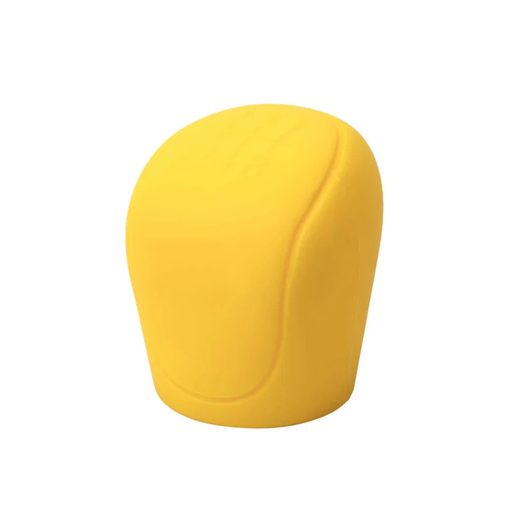 Yellow Universal Silicone handbrake cover set with anti-slip interior. Enhances grip and prevents slippage.