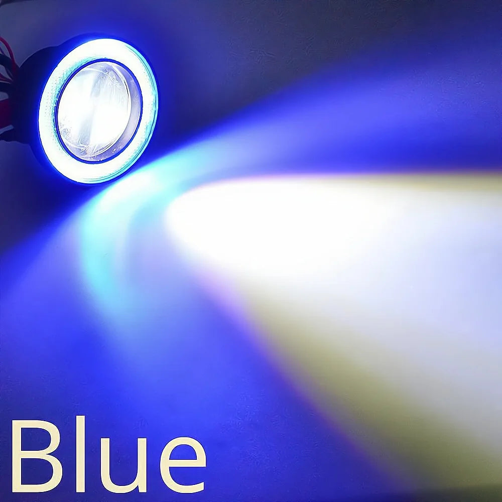 2Pcs 30W Car DRL Fog Lights with COB Angel Eye - JustUsRacers