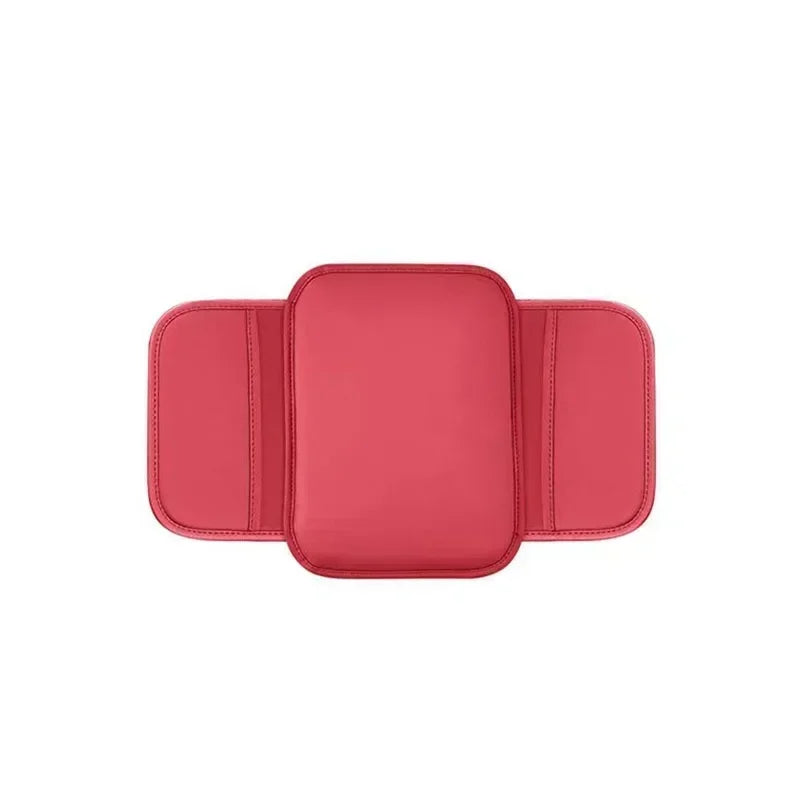 Red universal armrest pad for BMW E36 E46 vehicles; leather case not included.