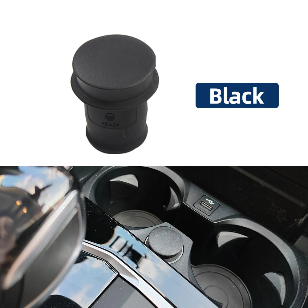 Red and black universal cigarette lighter with dust plug.