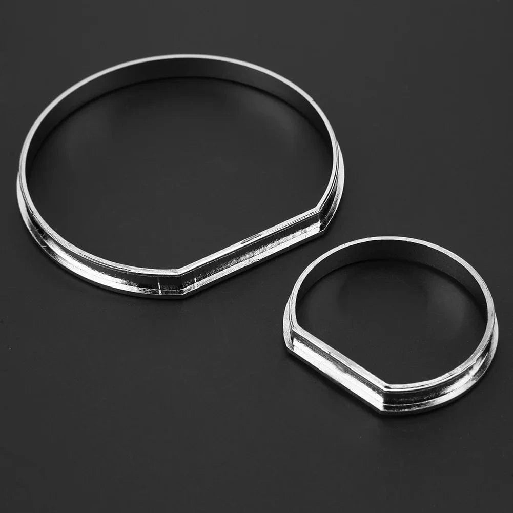 4PCS Chrome Gauge Dash Dial Rings Bezel Trim Speedometer AC for BMW E46 Dashboard Decoration Car Styling Cover Car Accessories - JustUsRacers