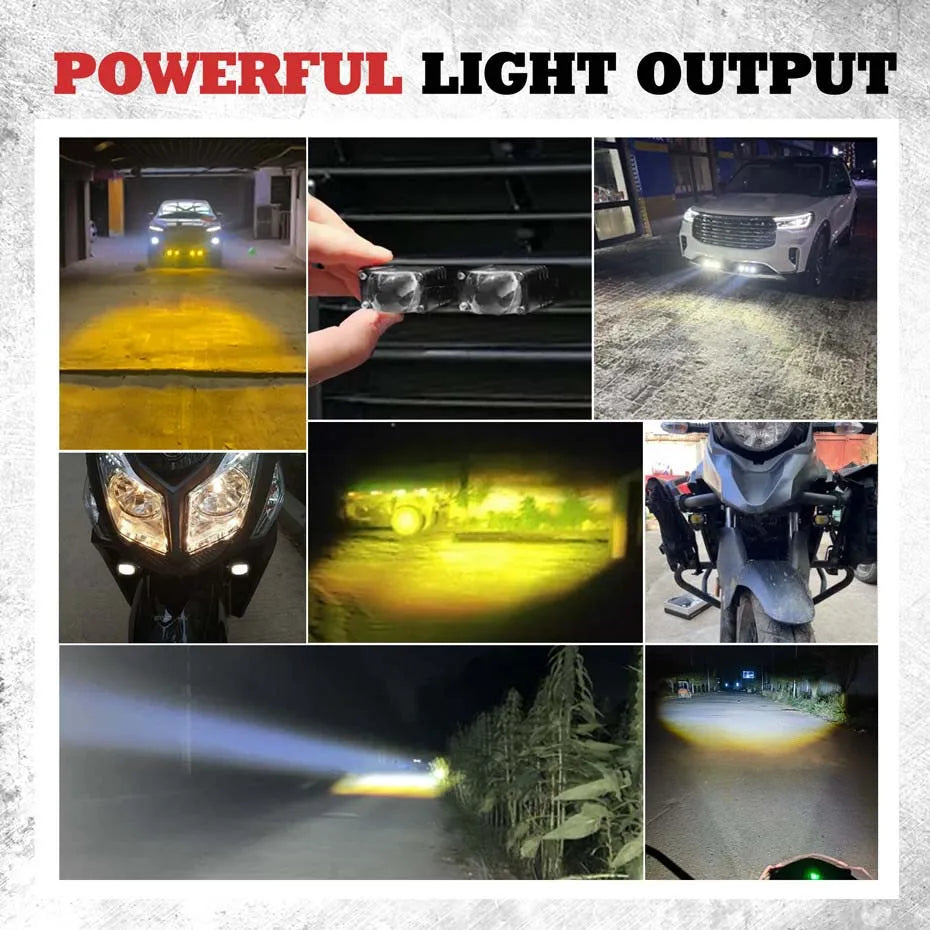 LED Headlight Bumper Fog Lamps Projector Mini Driving Lights - JustUsRacers