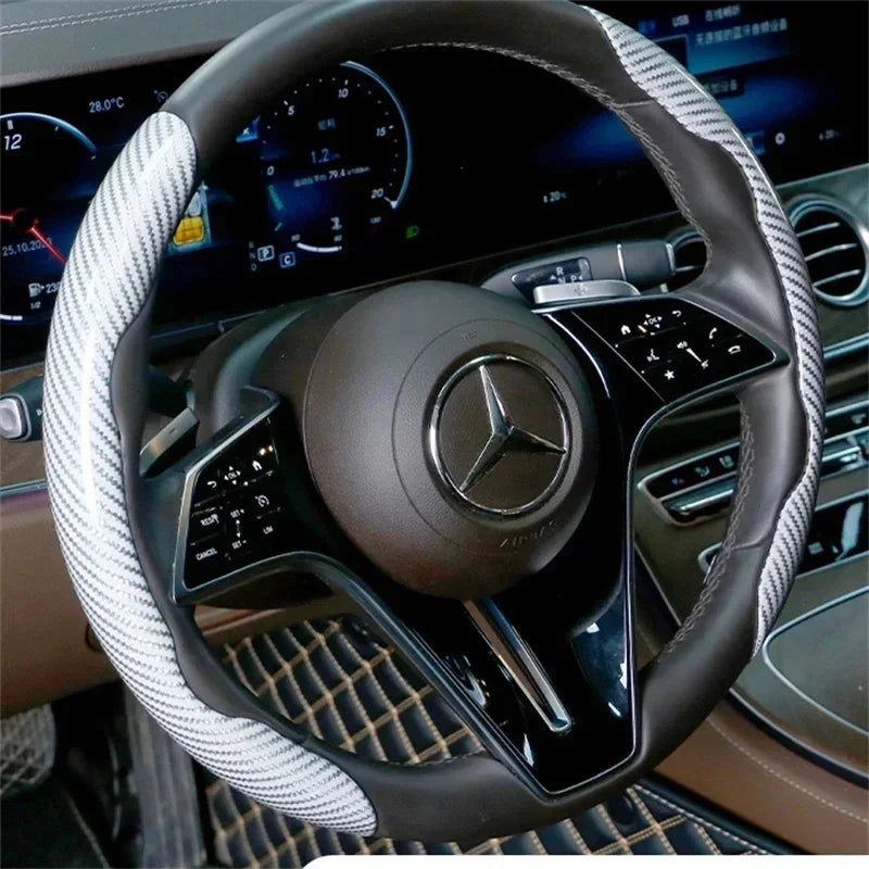2024 Carbon Fiber Car Steering Wheel Cover (2PCS) - JustUsRacers
