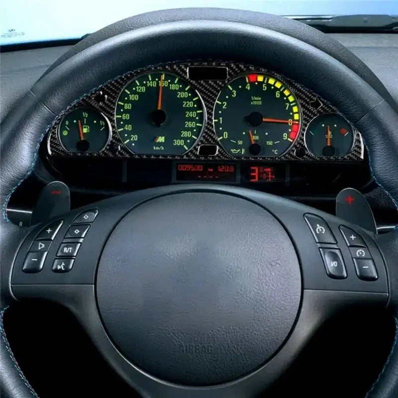 Carbon Fiber Speedometer Frame Stickers for BMW 3 Series E46 (1998–2005) - JustUsRacers