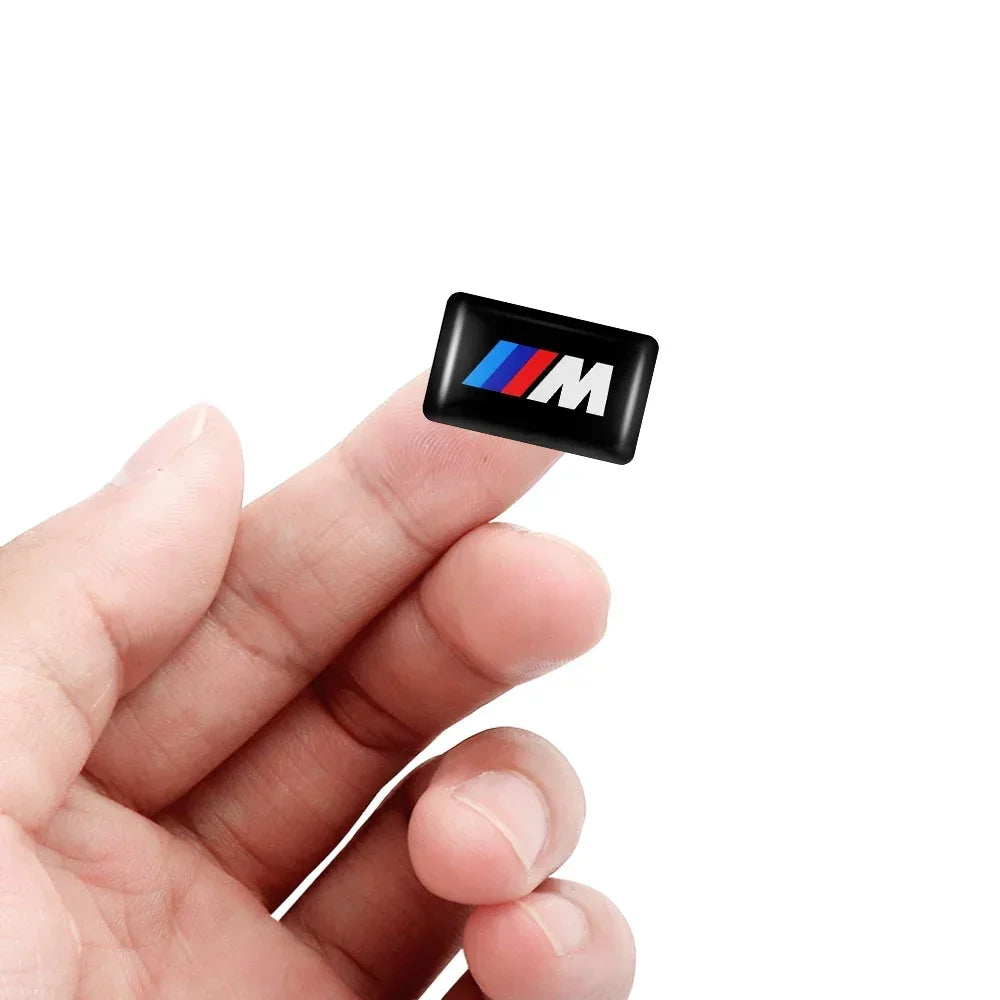 "3D M Logo Epoxy Sticker for BMW E36, E46, E90, X5, X6 vehicles."