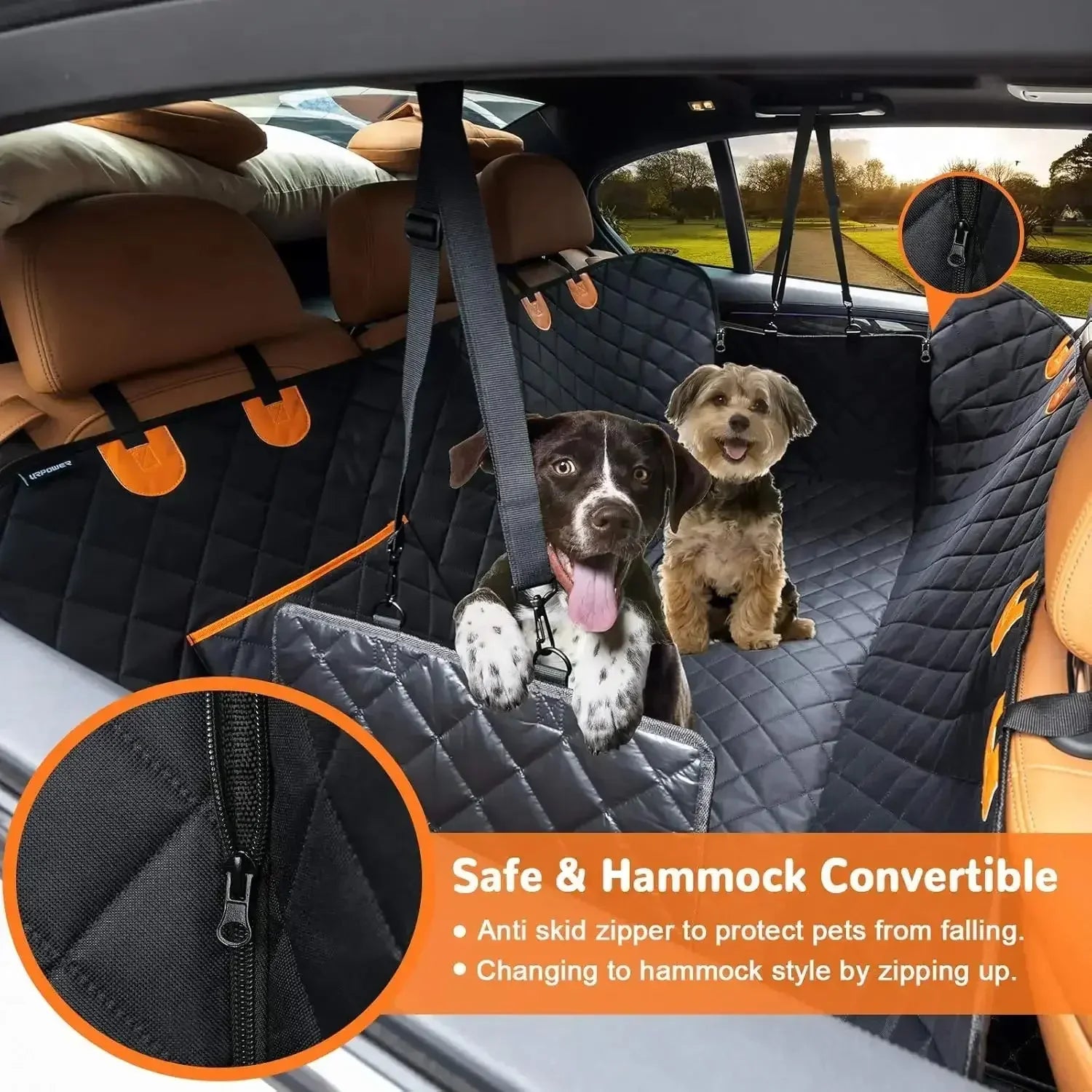 137×147CM Double Zipper Car Pet Seat Pad - JustUsRacers