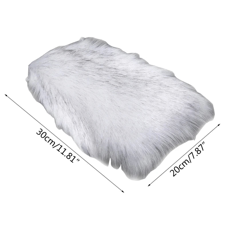 Furry Sheepskin Wool Car Armrest Cover - JustUsRacers