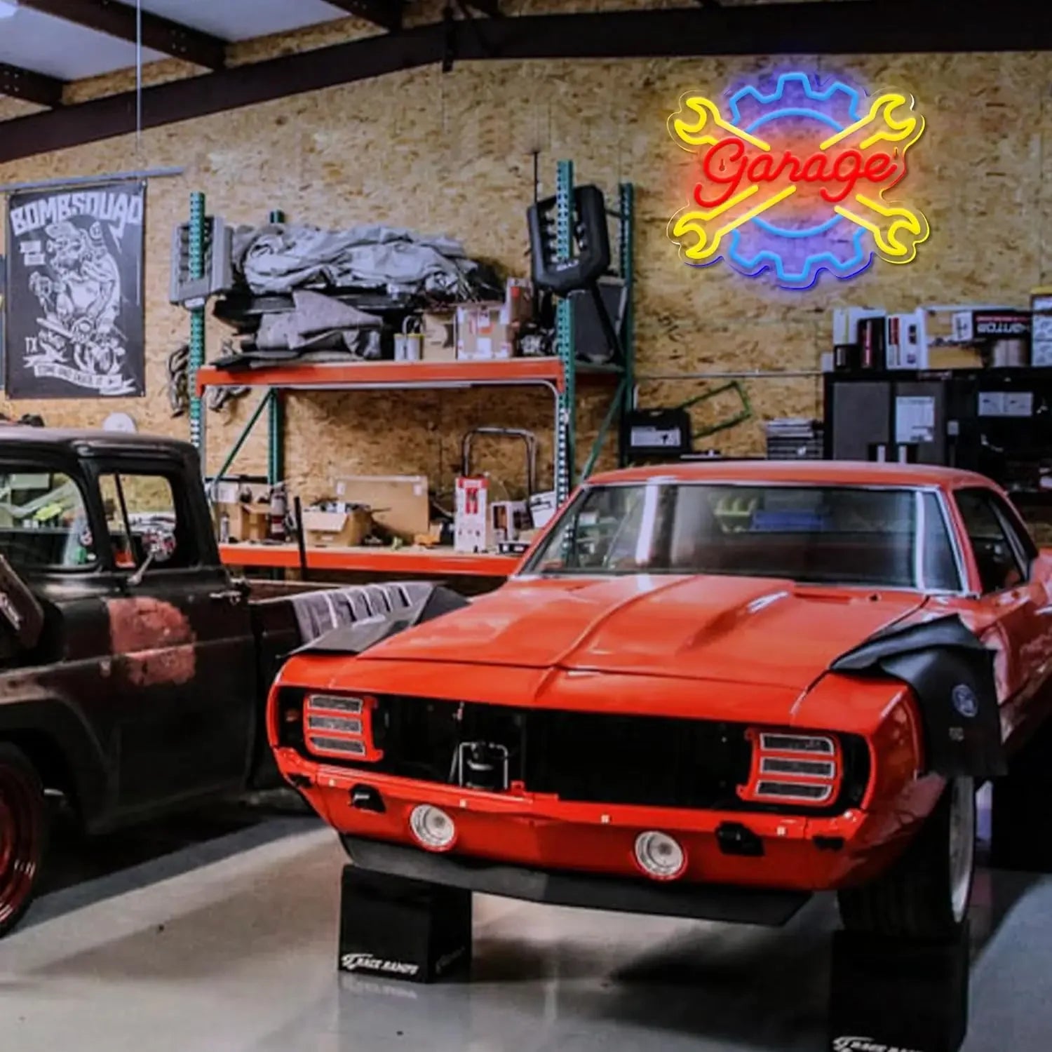 Garage Neon Sign Wrench Shaped LED Light - JustUsRacers