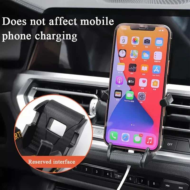 "Racing-style suction cup phone mount for iPhone and Samsung devices."