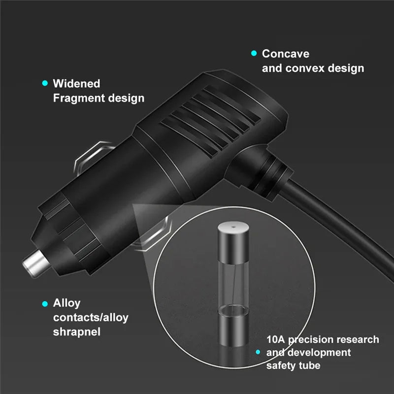 USB Type-C car adapter with 120W 3-port splitter — fits phone, laptop, and accessories simultaneously. Suitable for 12V/24V v
