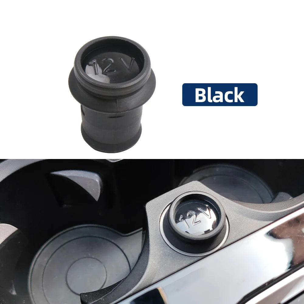 Red/Black Universal Cigarette Lighter Dust Cap for BMW E36 car handles.