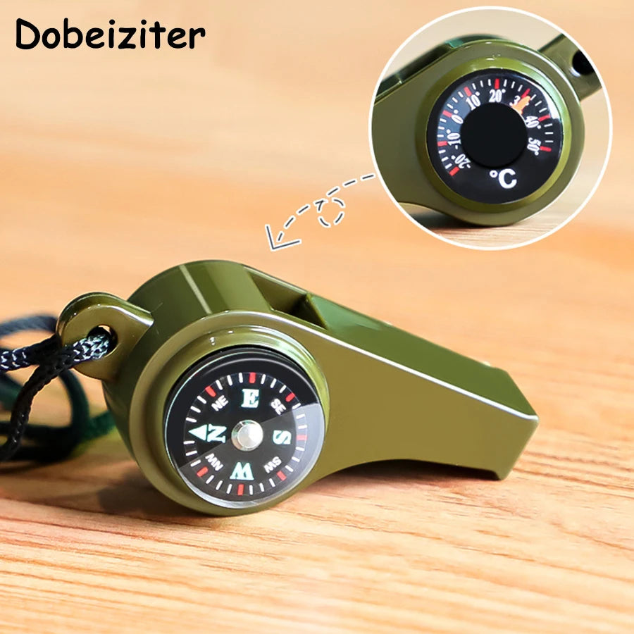 High Decibel Emergency Rescue Whistle with Compass and Thermometer - JustUsRacers