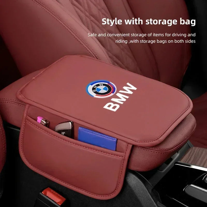 Universal leather armrest pad for BMW E36 E46 models. Enhances comfort with additional storage space.