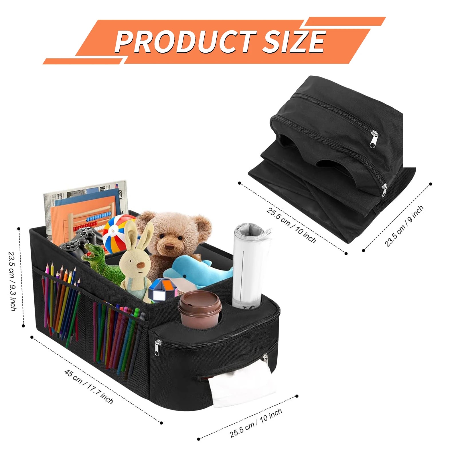 Foldable Car Seat Backseat Organizer with Handle - JustUsRacers