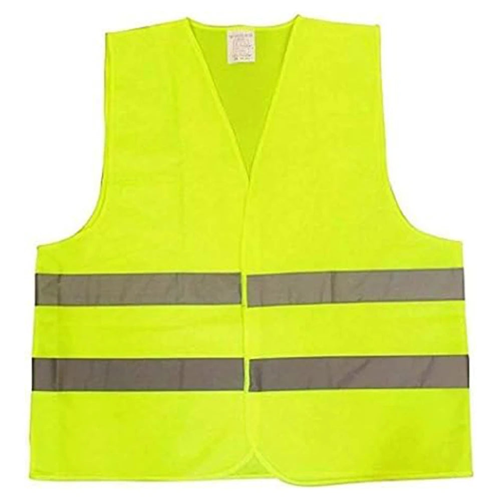 Reflective vest with ANSI safety stripes. Fits sizes S-XXL. Warning triangle not included - use with emergency kit for roadsi