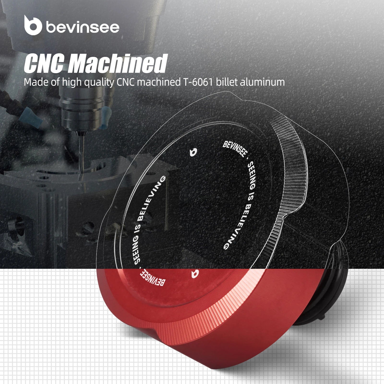 CNC-machined Aluminum Expansion Tank Cap for BMW E46 E36 models, fits connections with 1.5mm diameter.