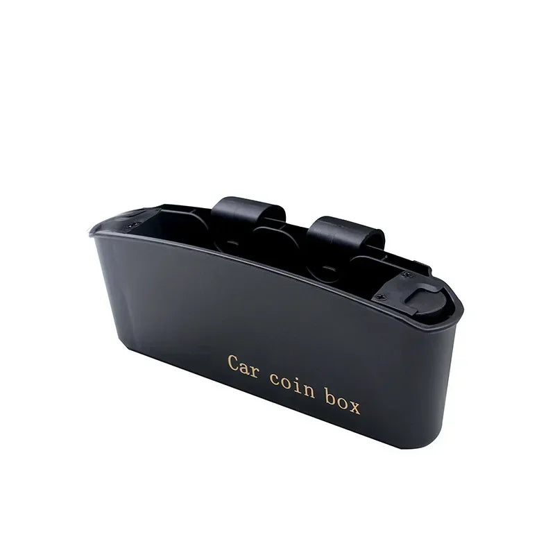 Black storage box with bow, fits cars and trucks. Functional door bin for organized gear. Universal fit, water-resistant desi