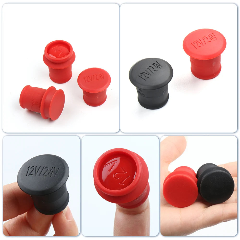 "Red and Black Silicone Earplugs: Sleek and effective sound isolation solution in a stylish package."