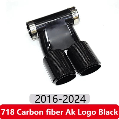 Black carbon fiber Dual Outlet Exhaust Tip for Porsche Cayman/Boxster 987/981/718 (2009-2024)