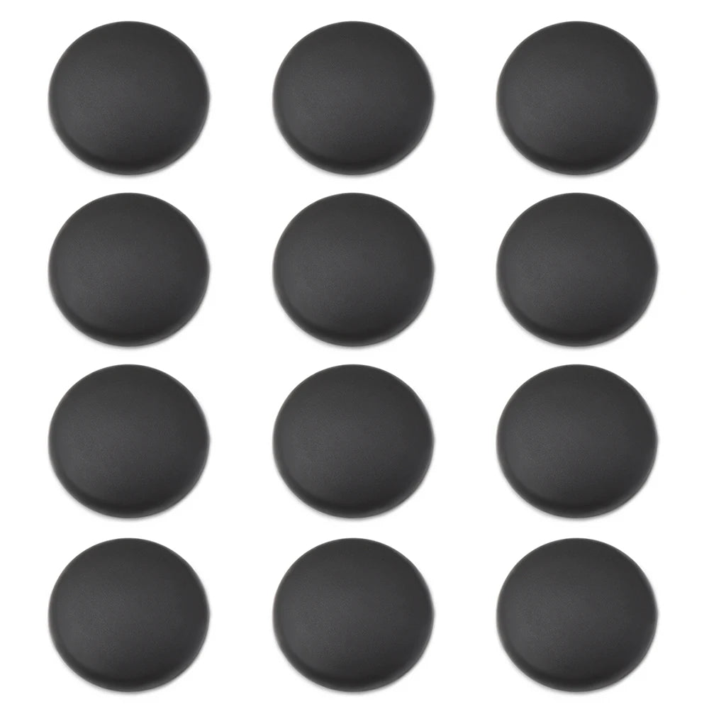 Twelve pack of black foam ball coverings for universal fit on BMW, VW, and Skoda car door locks.