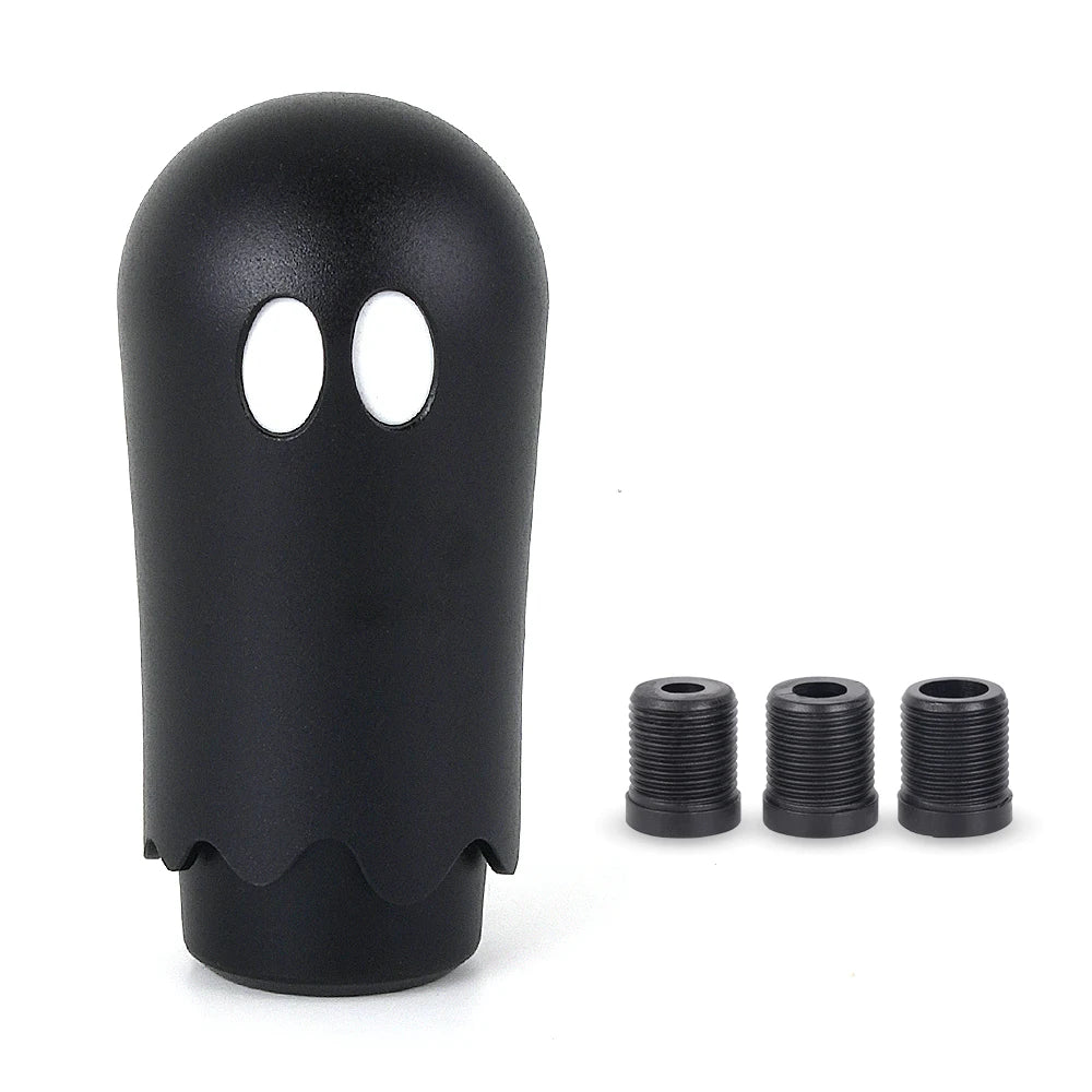 Black shift knob with two caps for M8/M10/M12 transmissions, 86mm height.