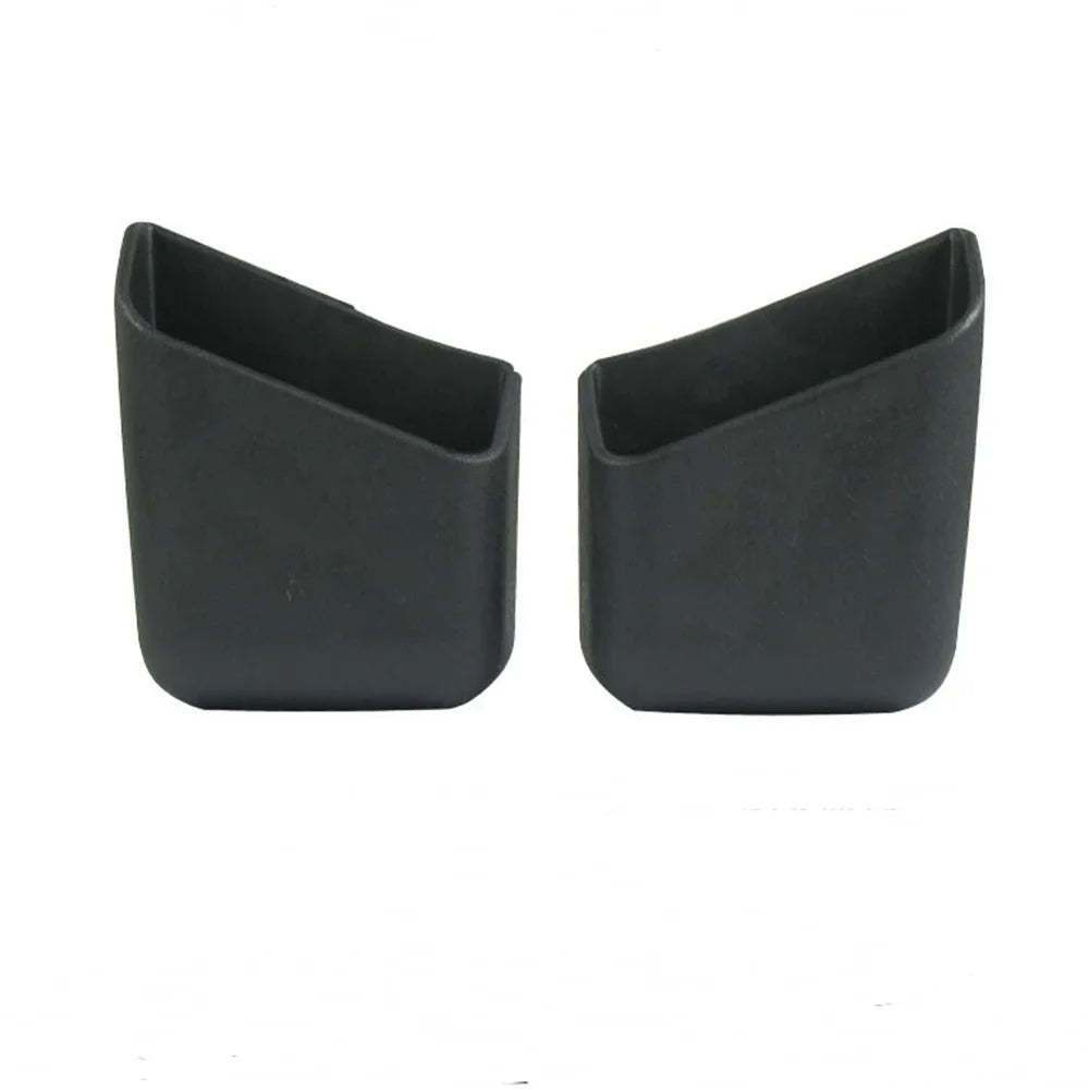 Black square IC card holders (2-pack), durable plastic for car or desk organization. Fits cigarettes, keys, or small accessor