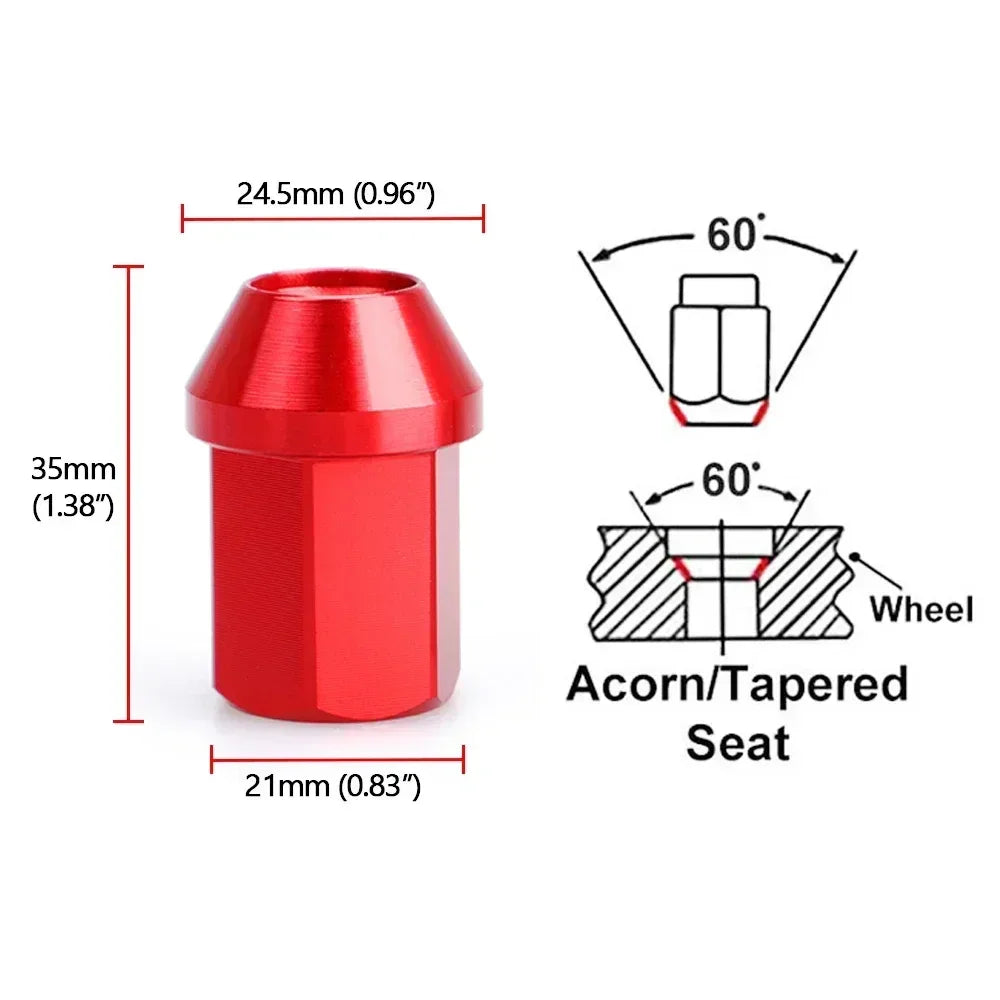Car Anti-Theft 6061 Aluminum Alloy Wheel Lock Nuts - JustUsRacers
