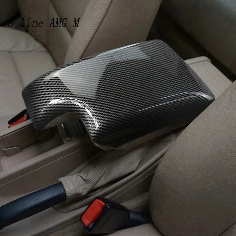 Car styling For BMW 3 Series E46 1998-2004 Carbon fiber Center Console Stowing Tidying Armrest box protect sticker cover Trim - JustUsRacers