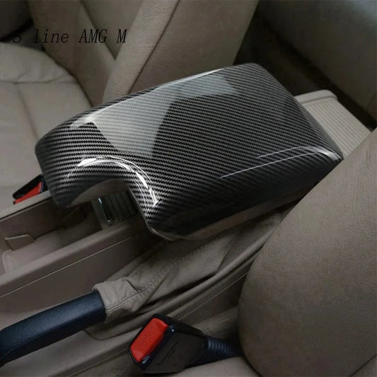 Car styling For BMW 3 Series E46 1998-2004 Carbon fiber Center Console Stowing Tidying Armrest box protect sticker cover Trim - JustUsRacers